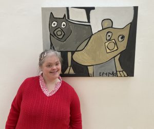 Emma and her two French bull dogs.