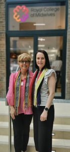 Julie and Ita with their East Timorese scarves gifts by the women they care for in their clinic