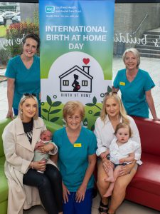 Two sisters whose babies have been born at home a year apart and were cared for by the Birth at home team.