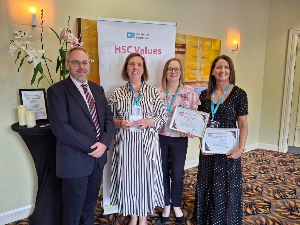 12. Iain Gough, Assistant Director HR With Mentor Award Winner Pauline Loughran And Runners Up Petya Petrova And Paddy McNally.