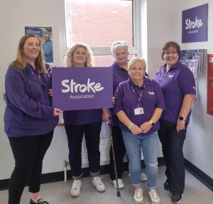 The new stroke buddies at the stroke unit at Lurgan Hospital. 