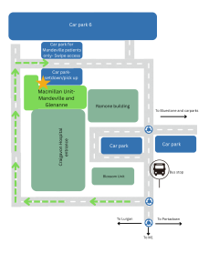 Map of Craigavon Hospital Site with directions to Mandeville Unit 