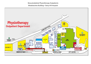 A map showing the Daisy Hill Hospital Site with arrows pointing towards Physiotherapy.