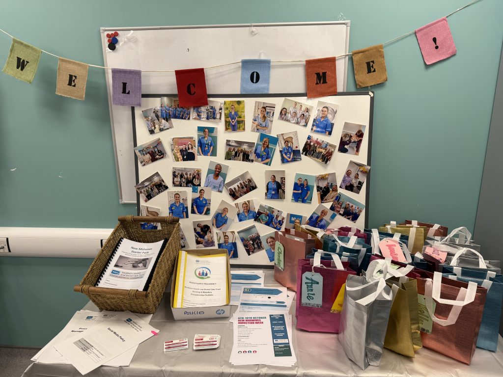 Table full of goodies for the new midwives