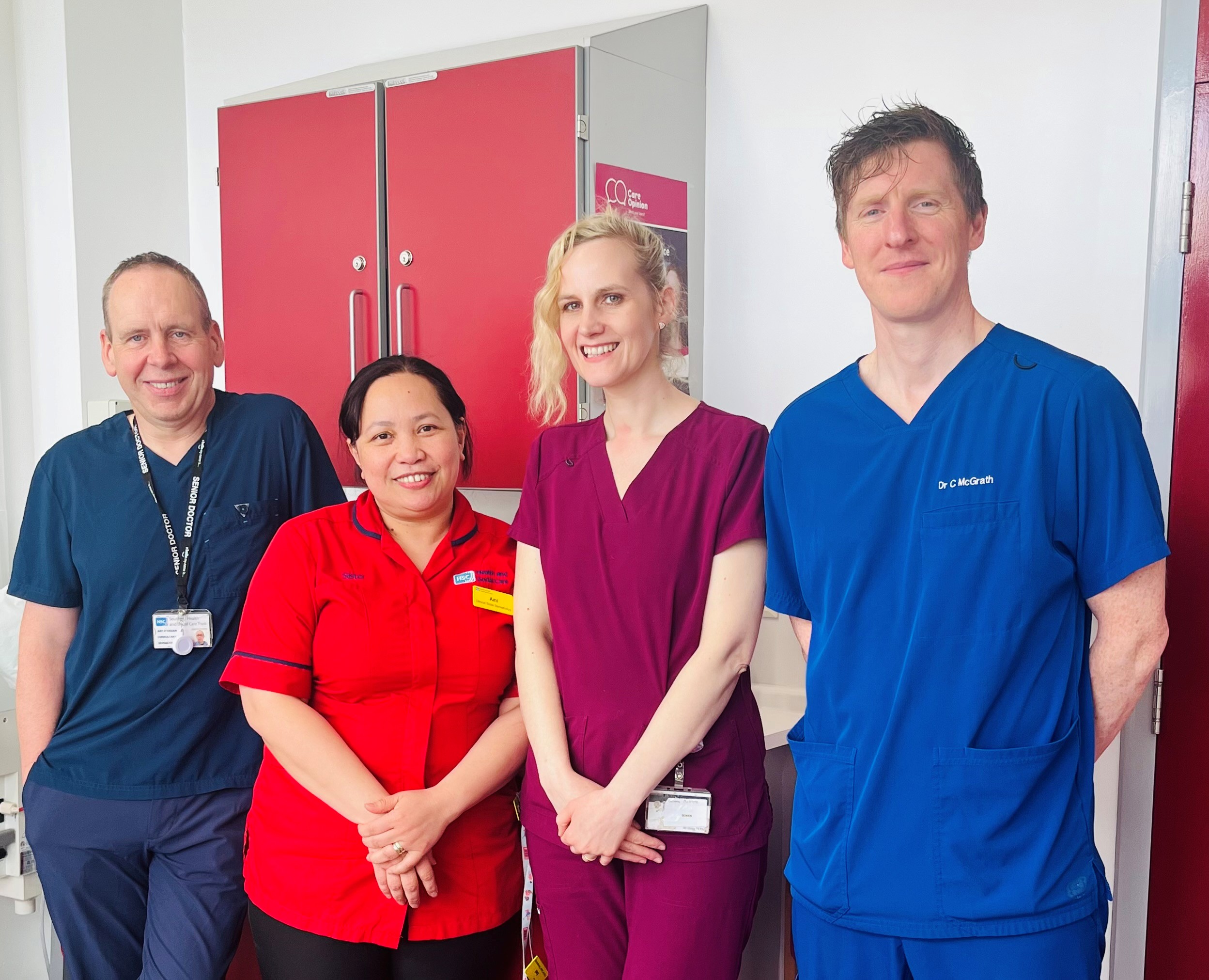 Dr Art O'Hagan-Consultant Dermatologist, Ami Magabanua - Dermatology Department Manager, Dr Gemma Mcintyre - Consultant Dermatologist, Dr Conor Mcgrath - Consultant Dermatologist