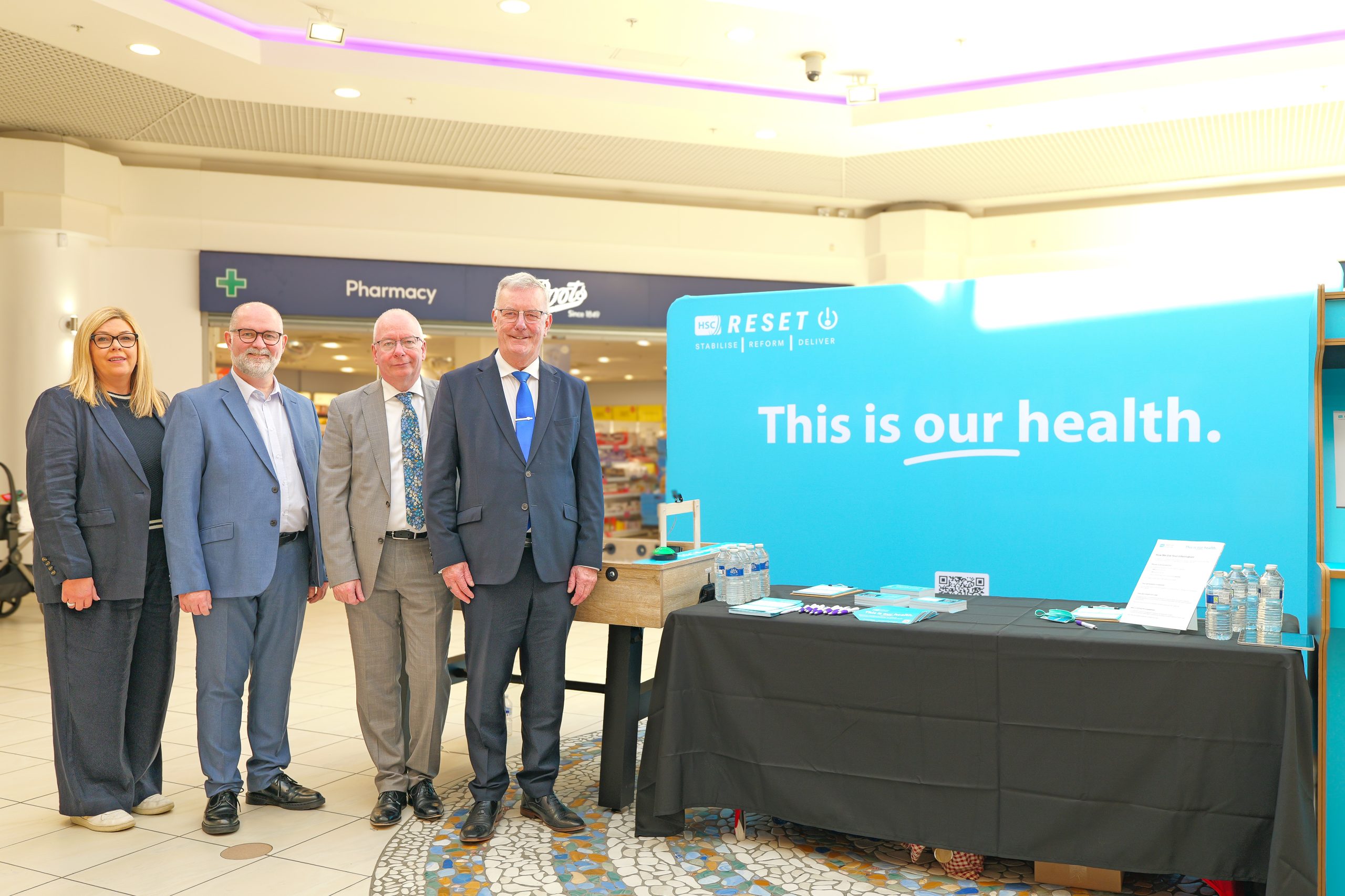 Gillian Lewis, Head of NI Health Collective, Gerard Rocks, Assistant Director Promoting Wellbeing, Southern Trust, Aiden Dawson, Chief Executive, Public Health Agency, Mike Nesbitt, Health Minister