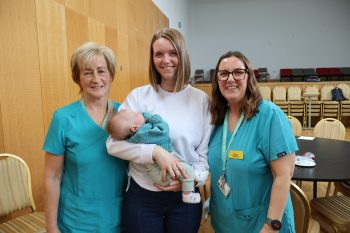 Jemma Dillon with Baby Noah and midwives Cherry and Sadie